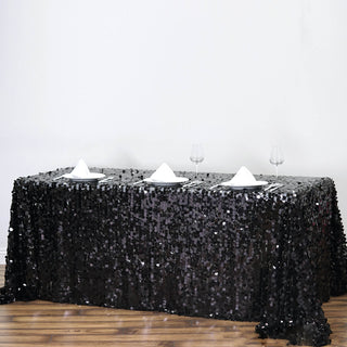 Elegant and Versatile Black Seamless Big Payette Sequin Tablecloth Elegant and Versatile Black Seamless Big Payette Sequin Tablecloth