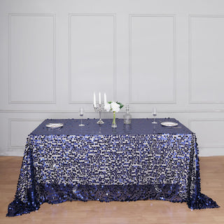 Navy Blue Sequin Tablecloth for Elegant Events