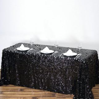 Black Sequin Tablecloth for Elegant Events