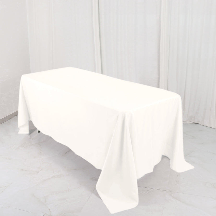 72"x120" Ivory Premium Polyester Rectangular Tablecloth - 220GSM