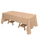 72"x120" Nude Polyester Rectangle Tablecloth, Reusable Linen Tablecloth