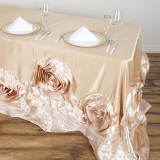 Luxurious Large Satin Tablecloth for a Glamorous Event Setting