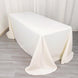 90x132 inches Ivory Polyester Round Corner Rectangular Tablecloth