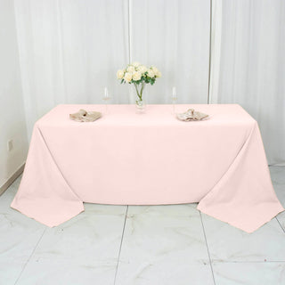 Elevate Your Event with the Blush Polyester Rectangle Tablecloth