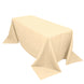 90x132inch Beige Seamless Premium Polyester Rectangular Tablecloth - 200GSM