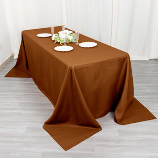 Elevate Your Dining Experience with the Cinnamon Brown Polyester Tablecloth Elevate Your Dining Experience with the Cinnamon Brown Polyester Tablecloth