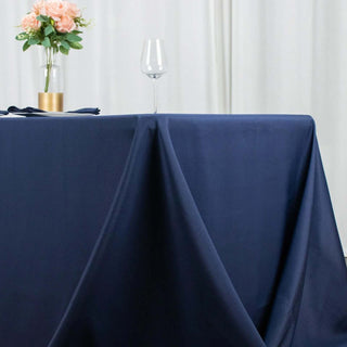 Unleash the Beauty of Your Event with the Navy Blue Premium Polyester Tablecloth Unleash the Beauty of Your Event with the Navy Blue Premium Polyester Tablecloth