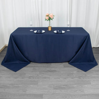 Create a Stunning Ambiance with the Navy Blue Premium Polyester Tablecloth