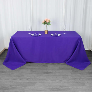 Create a Stunning Ambiance with the 90"x132" Purple Premium Polyester Tablecloth Create a Stunning Ambiance with the 90"x132" Purple Premium Polyester Tablecloth