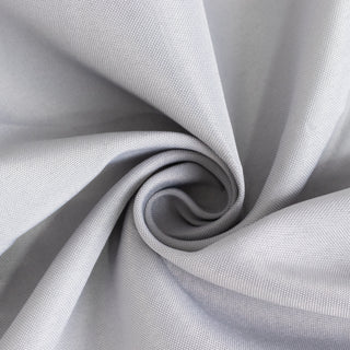 <strong>Durable and High-Quality Silver Polyester Tablecloth</strong> <strong>Durable and High-Quality Silver Polyester Tablecloth</strong>