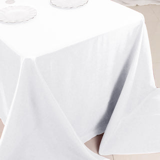 Effortlessly Transform Your Event with a White Premium Polyester Tablecloth Effortlessly Transform Your Event with a White Premium Polyester Tablecloth