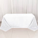 90x132inch White 200 GSM Seamless Premium Polyester Rectangular Tablecloth