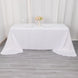 90 inch x 156 inch White Polyester Round Corner Linen Rectangular Tablecloth