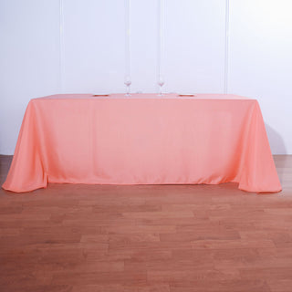 Elevate Your Event with the Coral Polyester Tablecloth