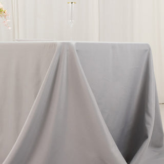 <strong>Durable Silver Polyester Table Cover</strong> <strong>Durable Silver Polyester Table Cover</strong>