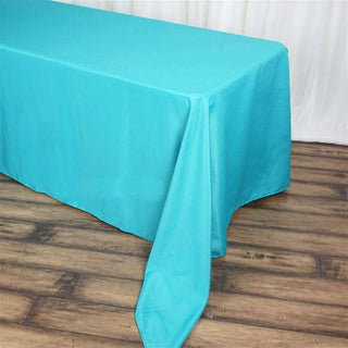 Add Elegance to Your Event with the Turquoise Polyester Rectangular Tablecloth