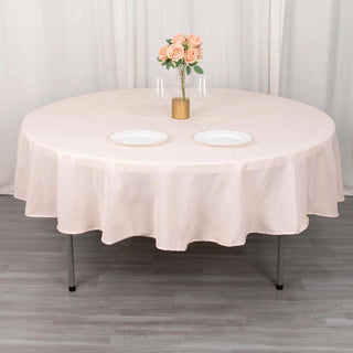 Elegant Blush Polyester Round Tablecloth for a Sophisticated Touch Elegant Blush Polyester Round Tablecloth for a Sophisticated Touch