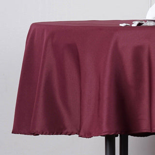 Transform Your Tables with the Burgundy Seamless Polyester Round Tablecloth