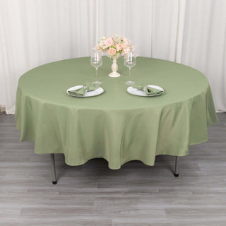 Elevate Your Event with the Dusty Sage Green Premium Polyester Round Tablecloth Elevate Your Event with the Dusty Sage Green Premium Polyester Round Tablecloth