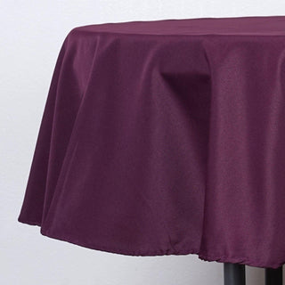 Unleash Your Creativity with the 90" Eggplant Seamless Polyester Round Tablecloth