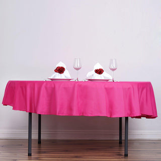 Add Elegance to Your Event with the Fuchsia Round Tablecloth
