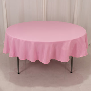 <strong>Pink Premium Polyester Round Tablecloth</strong> <strong>Pink Premium Polyester Round Tablecloth</strong>