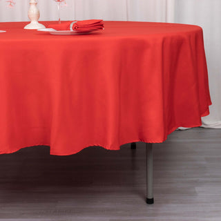 Create a Stunning Table Setting with the Red Premium Polyester Round Tablecloth Create a Stunning Table Setting with the Red Premium Polyester Round Tablecloth