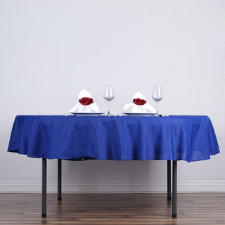 Elevate Your Event with the Stunning Royal Blue Round Tablecloth