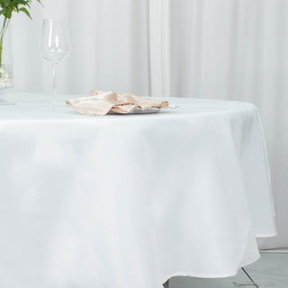 Unleash Your Creativity with the 90" White Seamless Premium Polyester Round Tablecloth