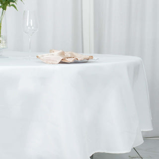 Unleash Your Creativity with the 90" White Premium Polyester Round Tablecloth Unleash Your Creativity with the 90" White Premium Polyester Round Tablecloth