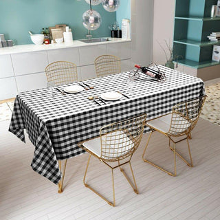Elegant White/Black Buffalo Plaid Rectangle Tablecloth Elegant White/Black Buffalo Plaid Rectangle Tablecloth