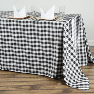 Elegant and Versatile White/Black Buffalo Plaid Tablecloth Elegant and Versatile White/Black Buffalo Plaid Tablecloth