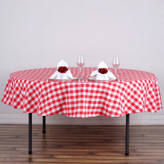 Enhance Your Table Setting with the Perfect Picnic Inspired Checkered Polyester Buffalo Plaid Tablecloth