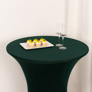 <span>Durable Hunter Green Spandex High Top Table Cover</span> <span>Durable Hunter Green Spandex High Top Table Cover</span>