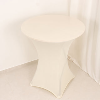 <span>Elegant Ivory Spandex Highboy Table Cover</span> <span>Elegant Ivory Spandex Highboy Table Cover</span>