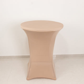 <strong>Luxurious Nude Highboy Spandex Cocktail Table Cover</strong> <strong>Luxurious Nude Highboy Spandex Cocktail Table Cover</strong>