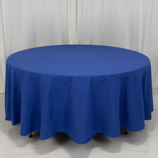 <strong>Royal Blue Cotton Blend Round Tablecloth - 108"</strong> <strong>Royal Blue Cotton Blend Round Tablecloth - 108"</strong>