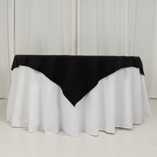 <strong>Elegance with Black Cotton Blend Table Overlay</strong> <strong>Elegance with Black Cotton Blend Table Overlay</strong>