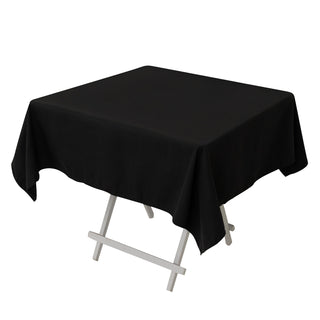 <strong>Seamless Elegance with Black Cotton Blend Tablecloth</strong> <strong>Seamless Elegance with Black Cotton Blend Tablecloth</strong>