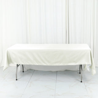 <strong>Elegant Ivory Cotton Blend Rectangular Tablecloth</strong> <strong>Elegant Ivory Cotton Blend Rectangular Tablecloth</strong>