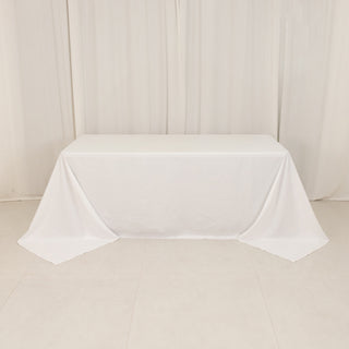 <strong>Elegant White Cotton Blend Rectangular Tablecloth</strong> <strong>Elegant White Cotton Blend Rectangular Tablecloth</strong>