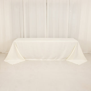 <strong>Elegant Ivory Cotton Blend Rectangular Tablecloth</strong> <strong>Elegant Ivory Cotton Blend Rectangular Tablecloth</strong>