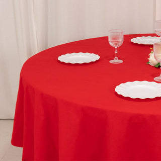 <strong>Durable Red Cotton Blend Round Tablecloth for Every Event</strong> <strong>Durable Red Cotton Blend Round Tablecloth for Every Event</strong>