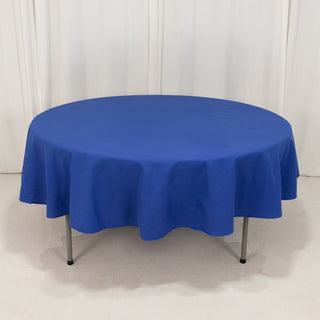<strong>Royal Blue Cotton Blend Round Tablecloth - 90"</strong> <strong>Royal Blue Cotton Blend Round Tablecloth - 90"</strong>