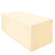 6FT Beige Fitted Polyester Rectangular Table Cover
