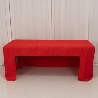 <strong>Red Open Back Fitted Rectangular Tablecloth - A Perfect Choice for Trade Shows and Events</strong> <strong>Red Open Back Fitted Rectangular Tablecloth - A Perfect Choice for Trade Shows and Events</strong>
