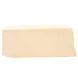 8FT Beige Fitted Polyester Rectangular Table Cover