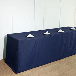 Unleash Your Creativity with the Navy Blue Fitted Polyester Rectangular Table Cover