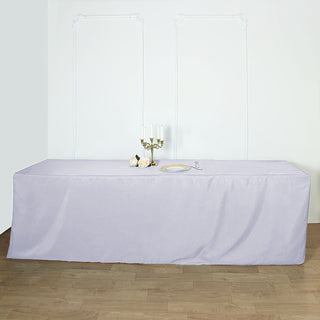 Elegant White Fitted Polyester Rectangular Table Cover Elegant White Fitted Polyester Rectangular Table Cover
