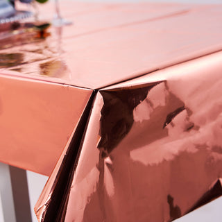 Dazzle Your Guests with the Rose Gold Metallic Foil Tablecloth